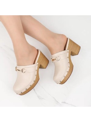 Sabot femme beige